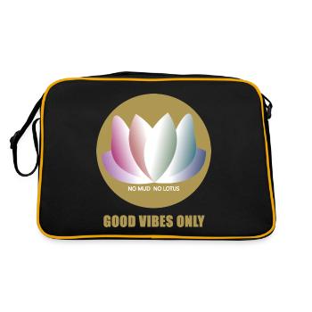 LOTUSBLÜTEN-VIBES - Retro Tasche - Schwarz/Gold - Hinten