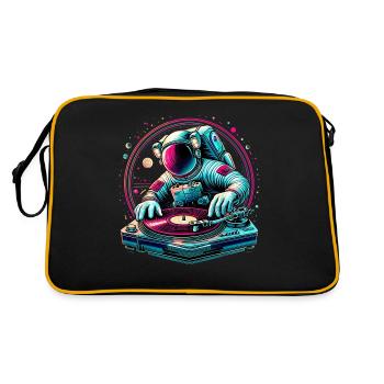 Astronaut DJ Planets DJing in Space - Retro Bag - black/gold - Back