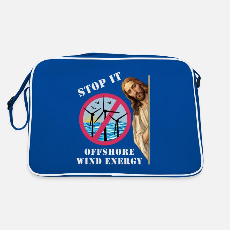 Offshore Windenergie Stopp Retro Tasche