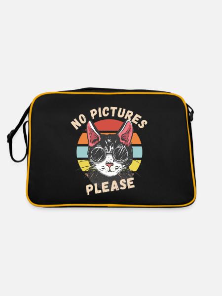 Keine Bilder bitte - Retro Tasche - Schwarz/Gold - Hinten