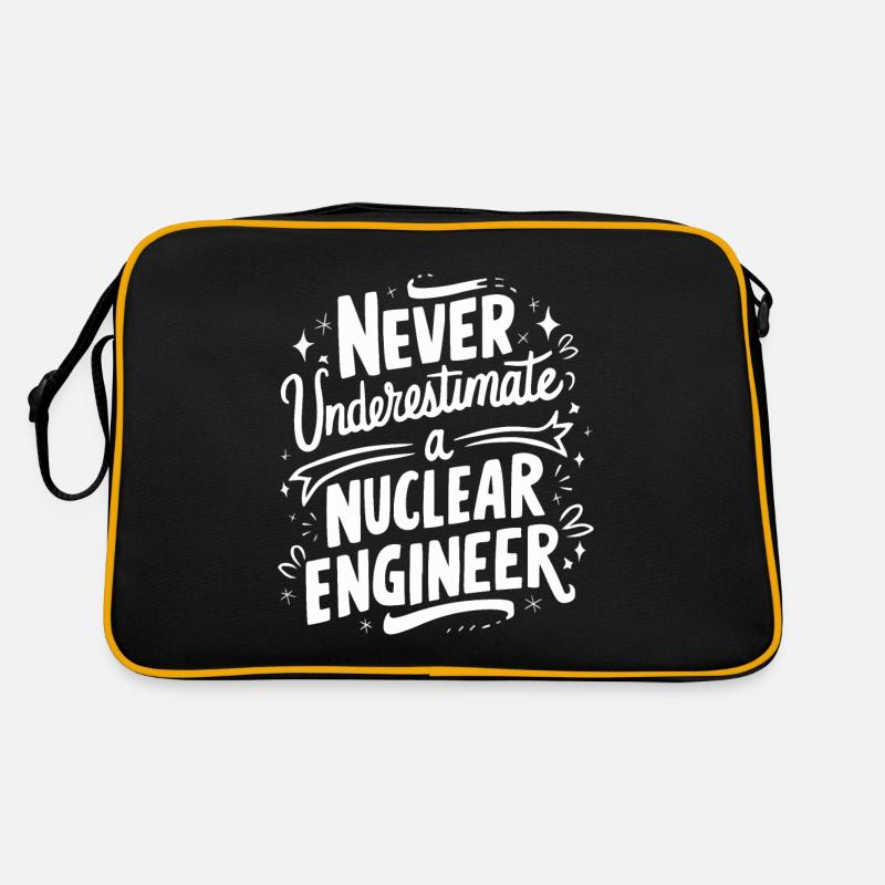 Unterschätze niemals einen Nuklearingenieur - Retro Tasche - Schwarz/Gold