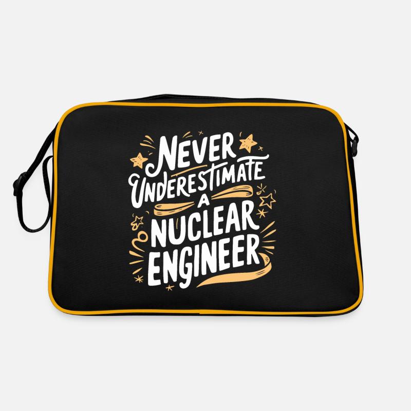 Unterschätze niemals einen Nuklearingenieur Retro Tasche
