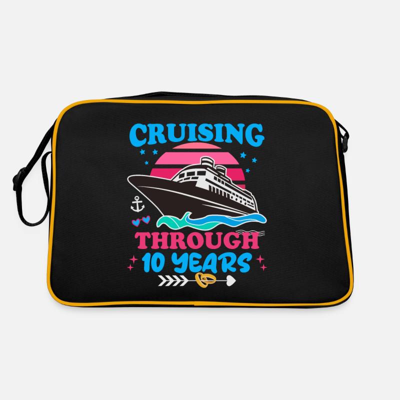 Kreuzfahrt durch den 10. Hochzeitstag Retro Tasche
