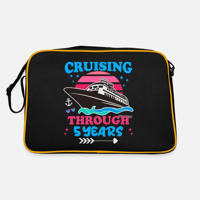 Kreuzfahrt durch den 5. Hochzeitstag Retro Tasche