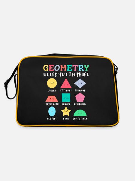 Geometry Shapes with Positive Slogans - Retro Bag - black/gold - Back