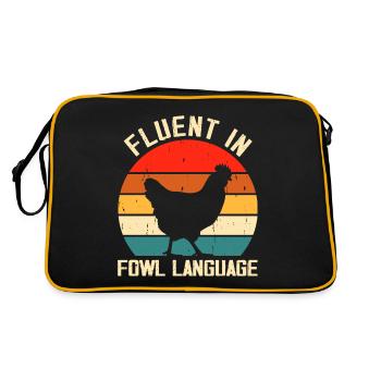 I'm Fluent in Fowl Language Vintage Funny Chicken - Retro Bag - black/gold - Back