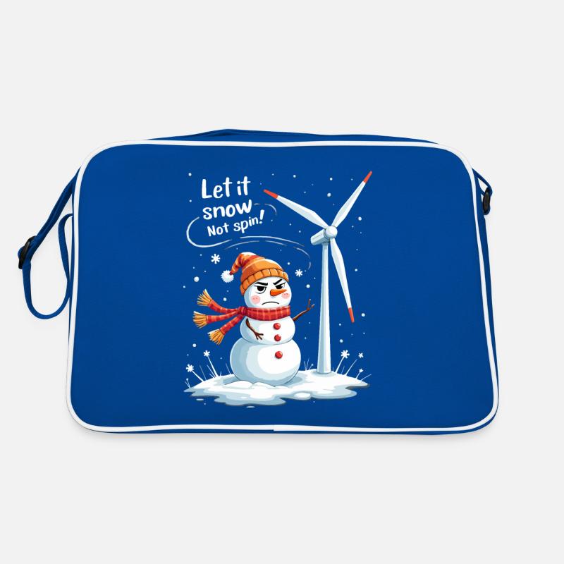 Stop Wind Turbines - Let it Snow, Not Spin Retro Bag