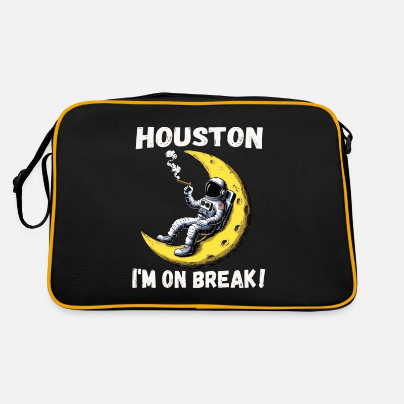 Houston Ich mach Pause, Astronaut relaxt auf Mond Retro Tasche