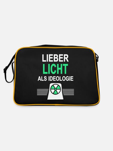 Better Light Than Ideology - Yes to Nuclear Power - Retro Bag - black/gold - Back