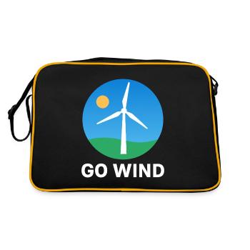 Support Wind Energy – Pro Clean Wind Power - Retro Bag - black/gold - Back