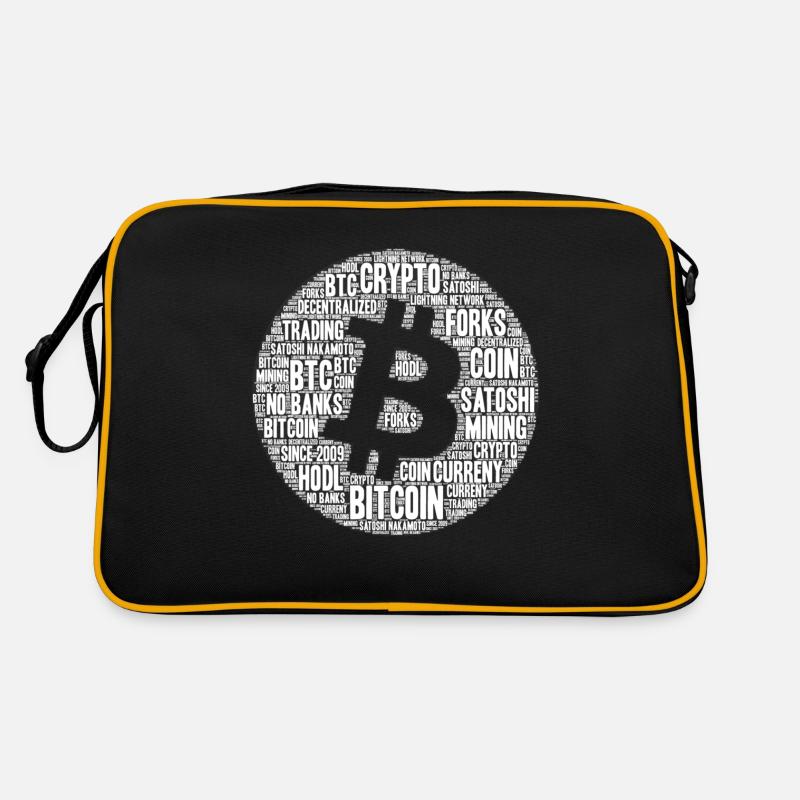 Bitcoin LOGO BTC BUBBLE for all crypto lovers - Retro Bag - black/gold
