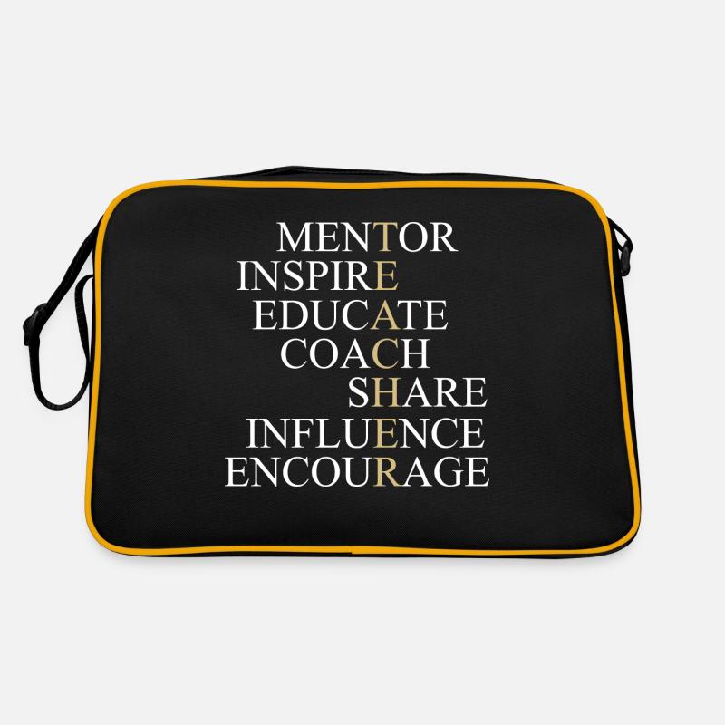 Lehrer Teacher Mentor Coach - Retro Tasche - Schwarz/Gold