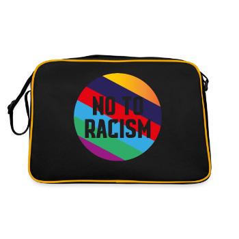 No to Racism - Retro Tasche - Schwarz/Gold - Hinten