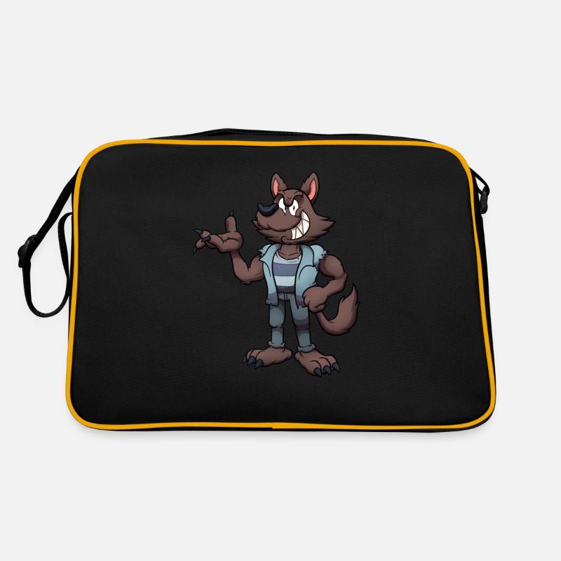 Böser Werwolf - Retro Tasche - Schwarz/Gold