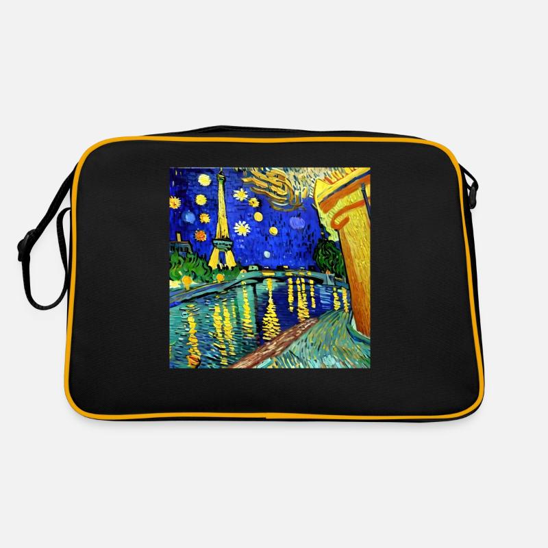 Paris Eiffel Tower van gogh Retro Bag