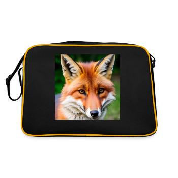 fox fox animal animals - Retro Bag - black/gold - Back
