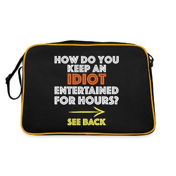 Comment divertir un idiot pendant des heures ? - Sac Retro - noir/or - Dos
