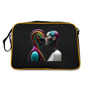 surreal kissing. love is everywhere - Retro Bag - black/gold - Back