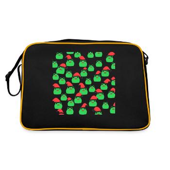 Grenouille avec chapeau de Père Noël - Sac Retro - noir/or - Dos
