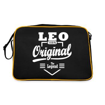 Cadeau Leo original personnalisé prénom leo - Sac Retro - noir/or - Dos