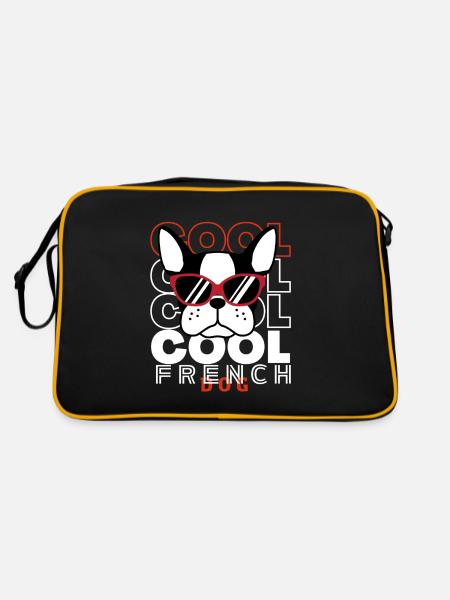 Cool French dog - Retro Bag - black/gold - Back