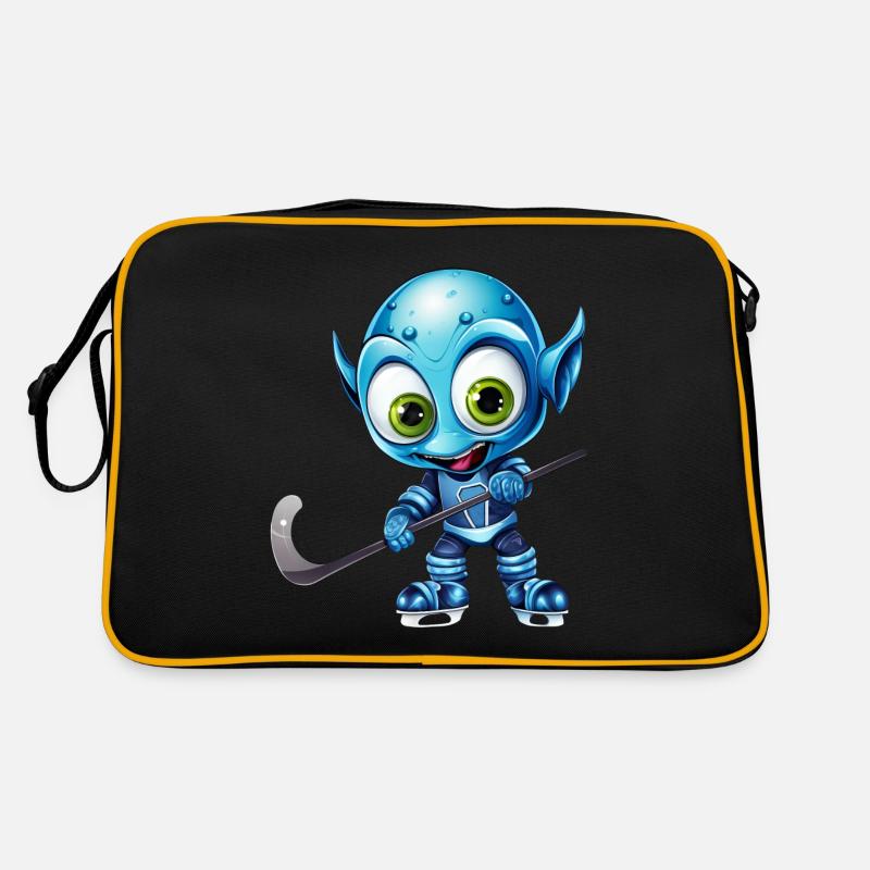 Schimpanse Eishockeyspieler: Dynamisches Retro Tasche