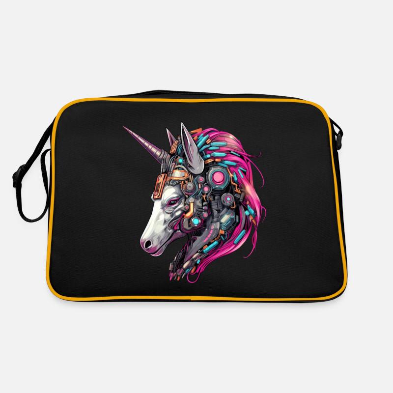 Cooler Einhorn-Cyborg-Roboter - Einzigartiges Retro Tasche