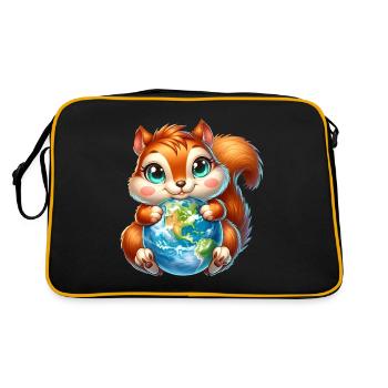 Cute Squirrel Environmental Protection Earth - Retro Bag - black/gold - Back
