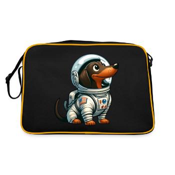 Teckel astronaute dans l’aventure spatiale - Sac Retro - noir/or - Dos
