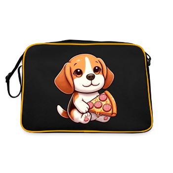 Pizza au salami pour chien Beagle - Sac Retro - noir/or - Dos