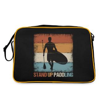 Stand up paddling SUP stand up paddle sport gift - Retro Bag - black/gold - Back