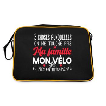 Cycliste. Cadeau vélo. Cyclisme. Famille humour - Sac Retro - noir/or - Dos