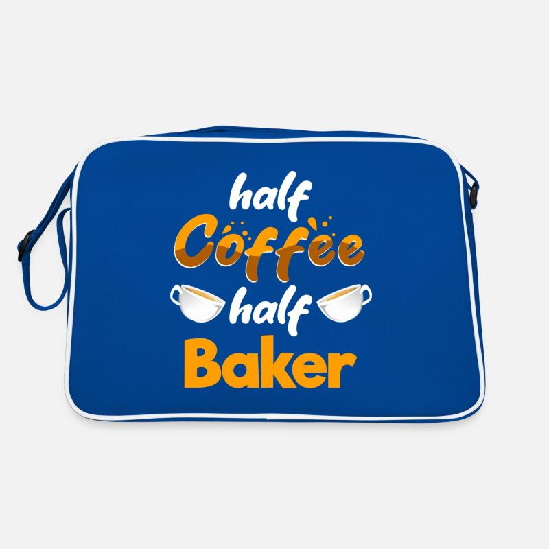 Half Coffee Half Baker Funny Baking Humor Pastry Retro Tasche