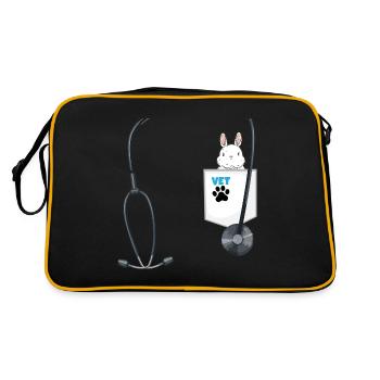 Veterinarian Costume School Career Day Outfit - Retro Tasche - Schwarz/Gold - Hinten