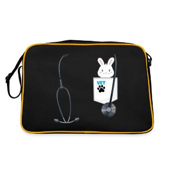 Future Veterinarian Costume School Career Day - Retro Tasche - Schwarz/Gold - Hinten