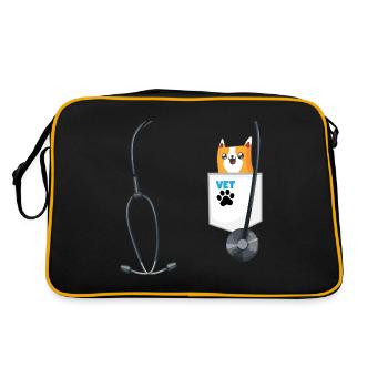 Veterinarian Costume School Career Day Outfit - Retro Tasche - Schwarz/Gold - Hinten