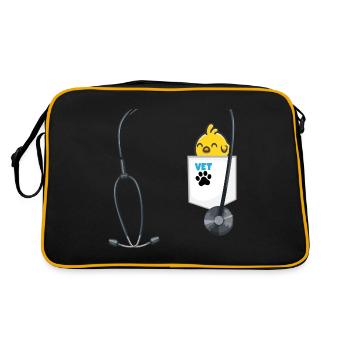 Veterinarian Costume for Boys Career Day Outfit - Retro Tasche - Schwarz/Gold - Hinten