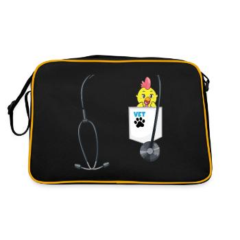 Veterinarian Costume School Career Day Outfit - Retro Tasche - Schwarz/Gold - Hinten