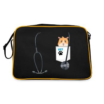 Veterinarian Costume School Career Day Outfit - Retro Tasche - Schwarz/Gold - Hinten