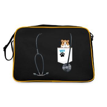 Future Veterinarian Costume School Career Day - Retro Tasche - Schwarz/Gold - Hinten