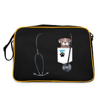 Veterinarian Costume for Boys Career Day Outfit - Retro Tasche - Schwarz/Gold - Hinten