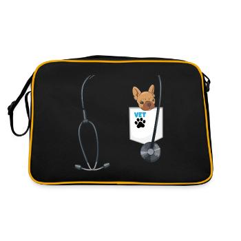 Veterinarian Costume School Career Day Outfit - Retro Tasche - Schwarz/Gold - Hinten