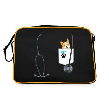 Future Veterinarian Costume School Career Day - Retro Tasche - Schwarz/Gold - Hinten