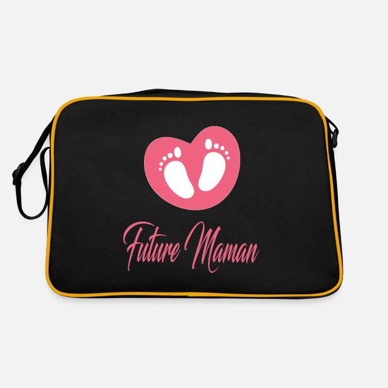 werdende mutter, idee geschenk, geburt, schwangerschaft Retro Tasche