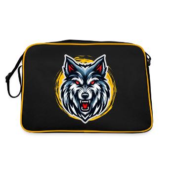 Wolfie - Retro Tasche - Schwarz/Gold - Hinten