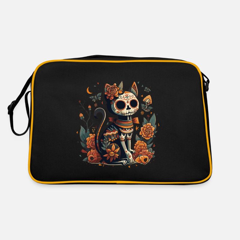 Tag Der Toten Katze - Retro Tasche - Schwarz/Gold