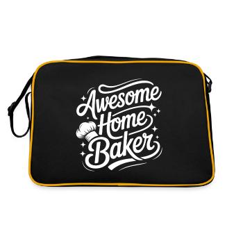 Super Bäcker Papas Club Papa backt am besten - Retro Tasche - Schwarz/Gold - Hinten
