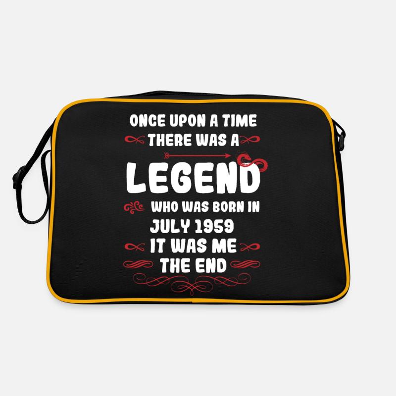 Once upon a time there was a legend. July 1959 Birthday - Retro Bag - black/gold