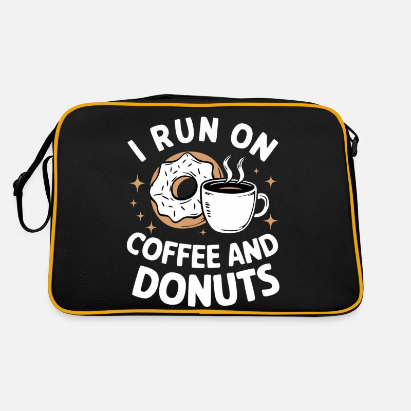 Donut Donuts Süßigkeiten Bagel - Retro Tasche - Schwarz/Gold