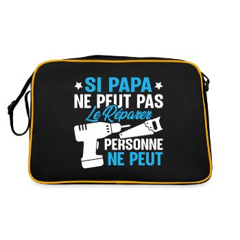 Si papa ne peut pas le réparer, personne ne peut - Sac Retro - noir/or - Dos